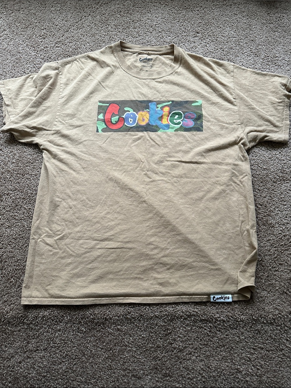 Cookies Men’s Tan Short Sleeve Logo Tee